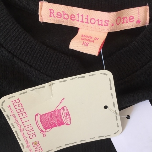 Rebellious One Cropped Graphic Sweatshirt Size XS - Picture 3 of 13